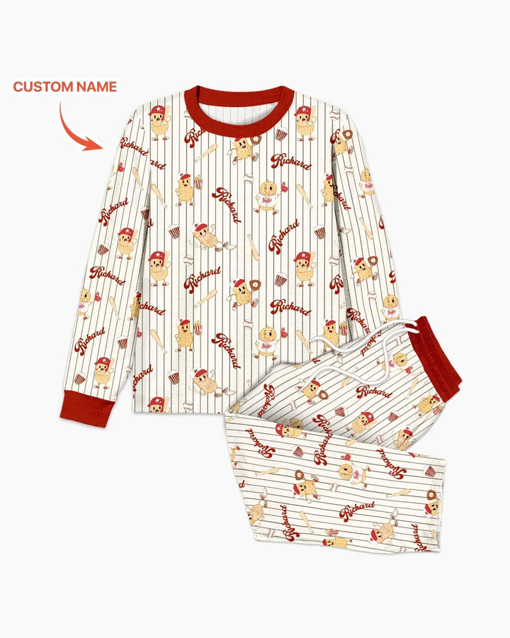 Custom Nam Retro Ballgame Bamboo Men's Pajama Set