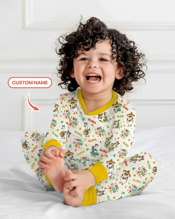 Custom name Me Goose-ta Bamboo Two Piece Long Sleeve Pajama Set