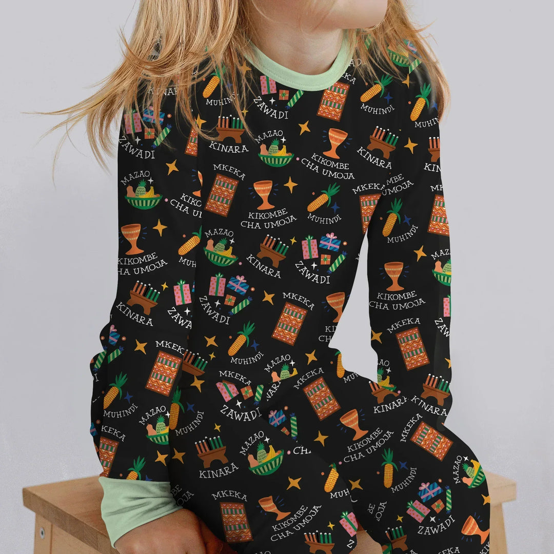 Kwanzaa Spirit Bamboo Two Piece Long Sleeve Pajama Set