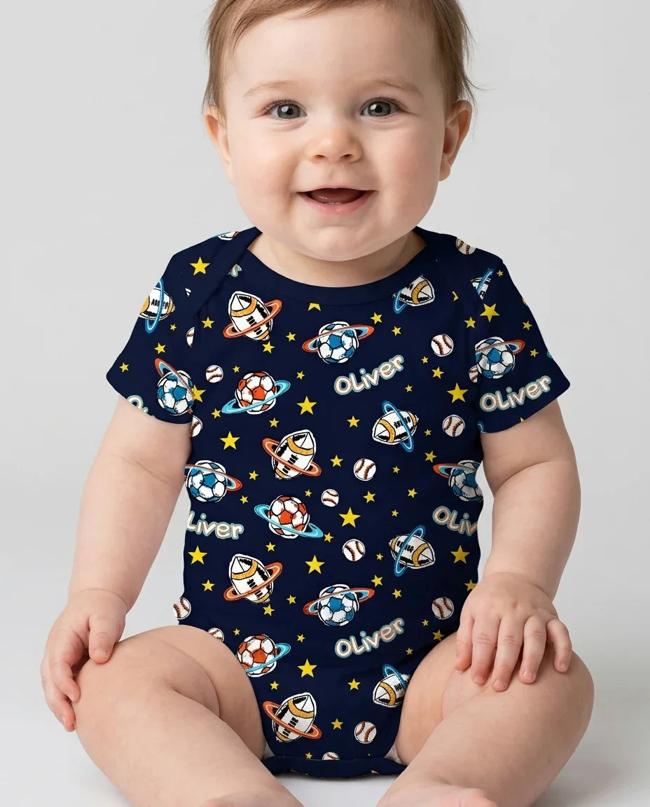 Custom Name Space Sport Bamboo Bodysuit