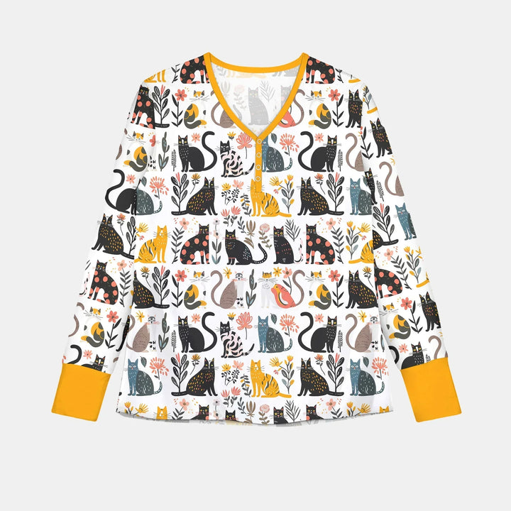 Botanical Cats Bamboo Women Pajama Set