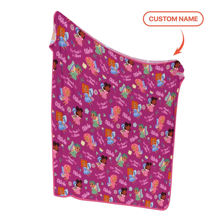 Custom Name Little garden fairy Bamboo Blanket