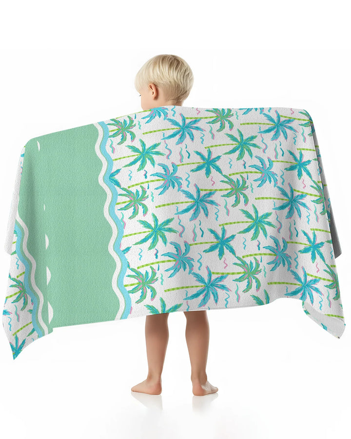 Tropical Palm Breeze Bamboo Beach Towel