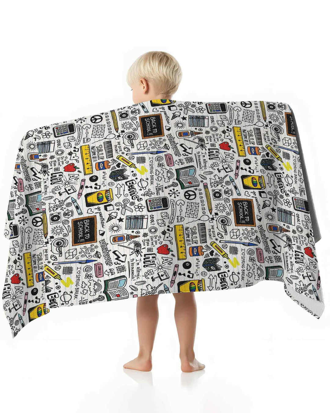 School Days Doodles Bamboo Beach Towel