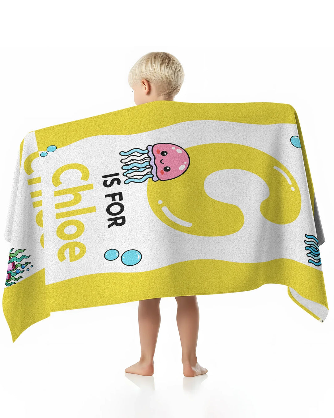 Personalised Ocean Theme Oversized Bamboo Beach Towel