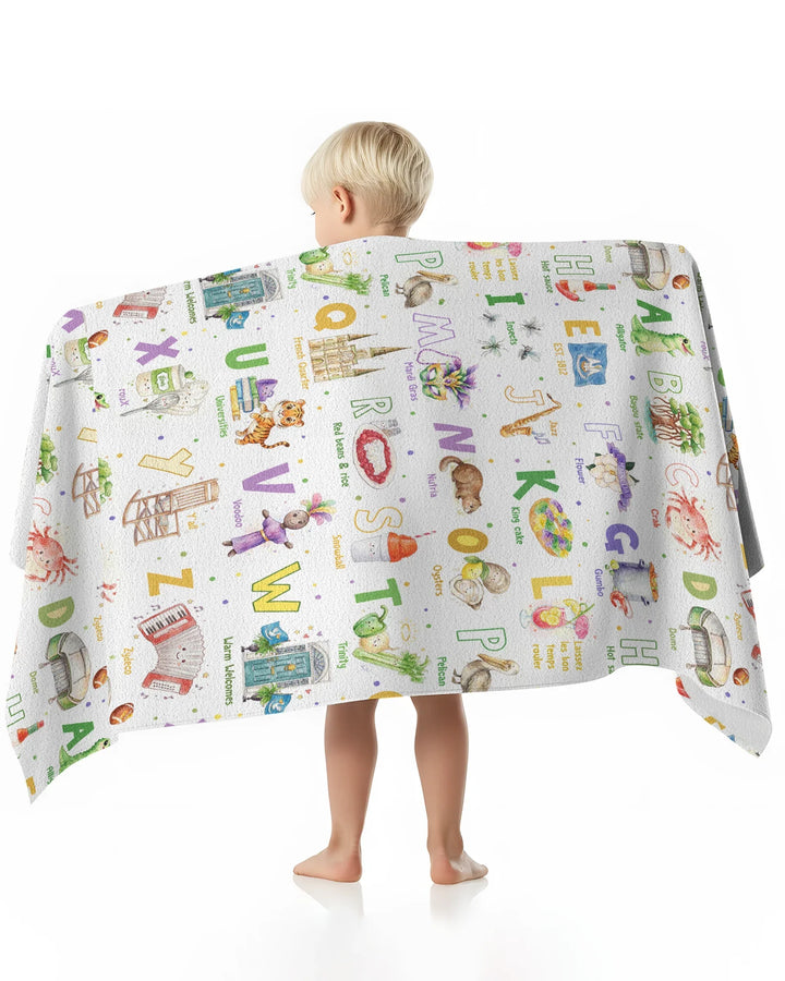 Alphabet of Lousiana Bamboo Swim Poncho