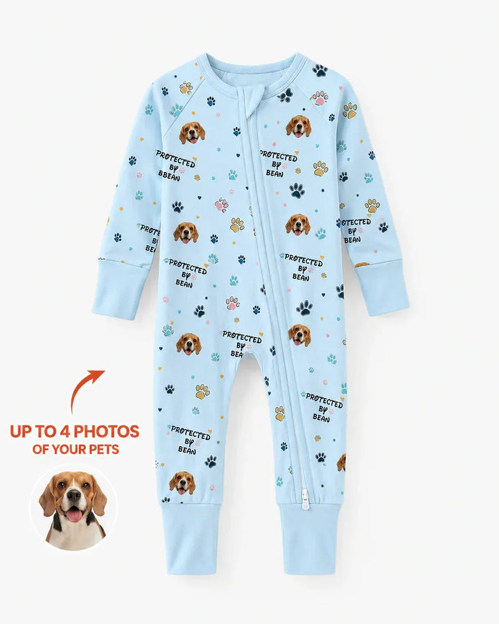 Gerippte Babykleidung mit individuellem Foto - Weich &amp; Skizzenhaft