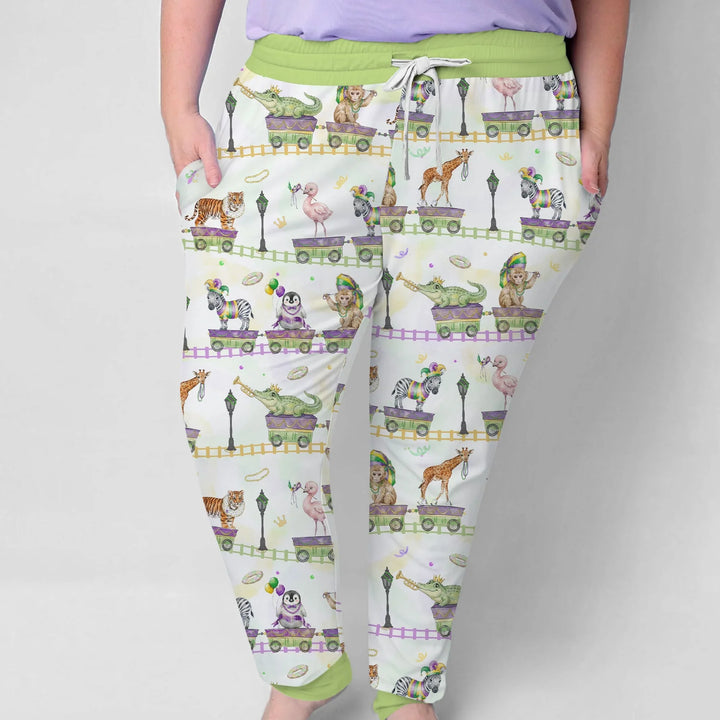 Mardi Gras Jungle Krewe Bambus-Pyjama-Set für Damen