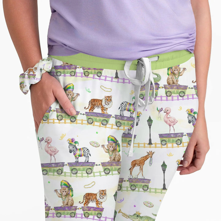 Mardi Gras Jungle Krewe Bambus-Pyjama-Set für Damen