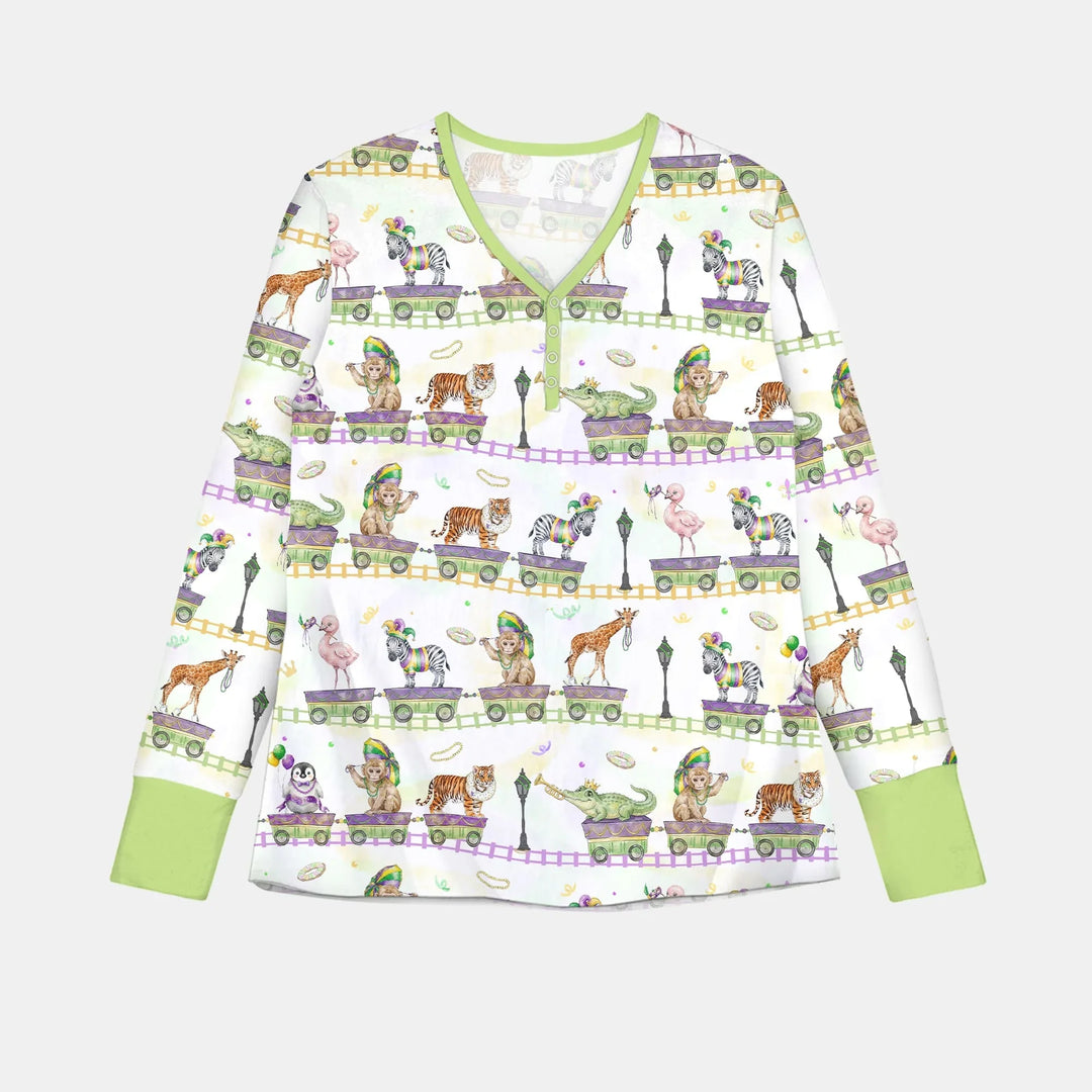 Mardi Gras Jungle Krewe Bambus-Pyjama-Set für Damen