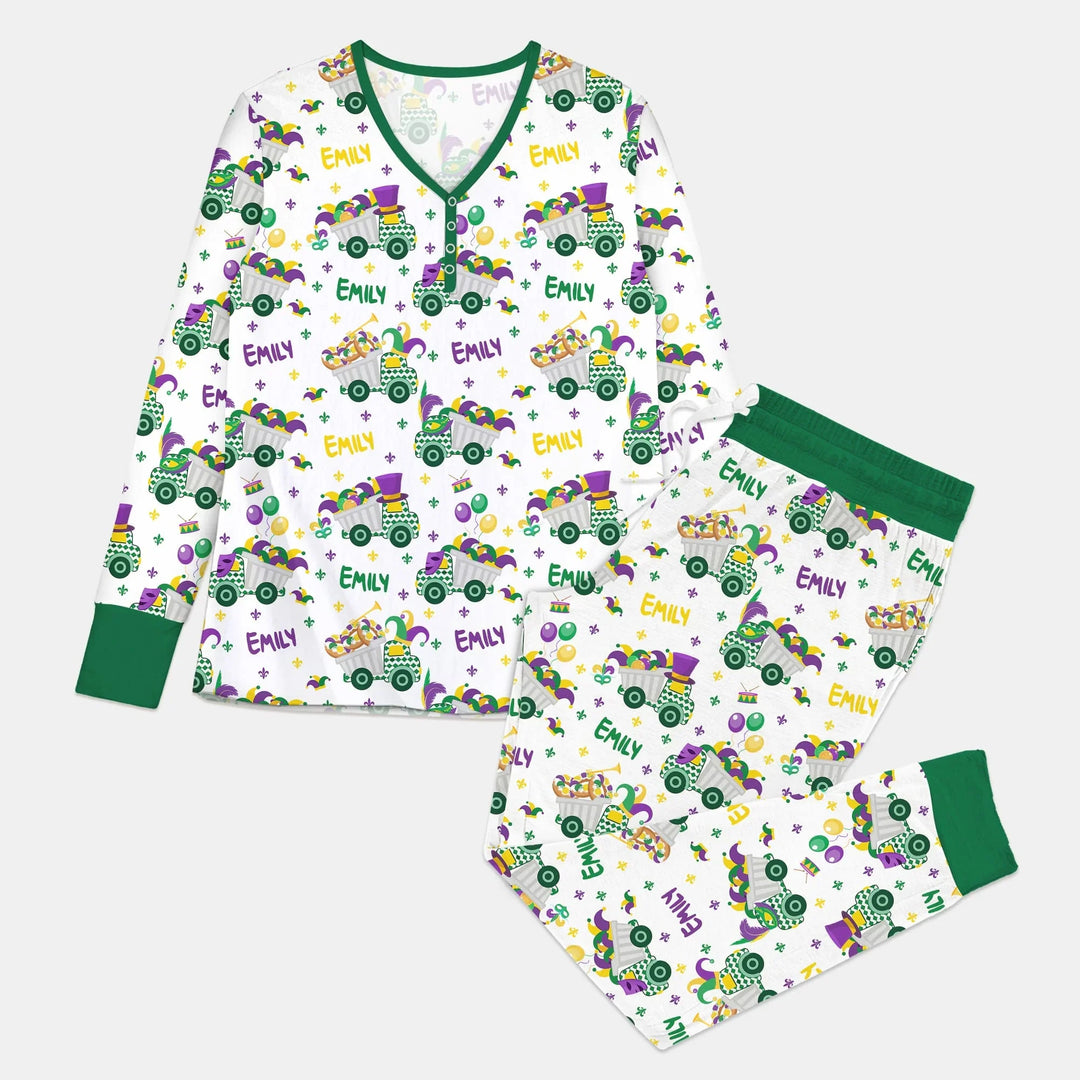 Mardi Gras Trucks Bambus-Damen-Pyjama-Set