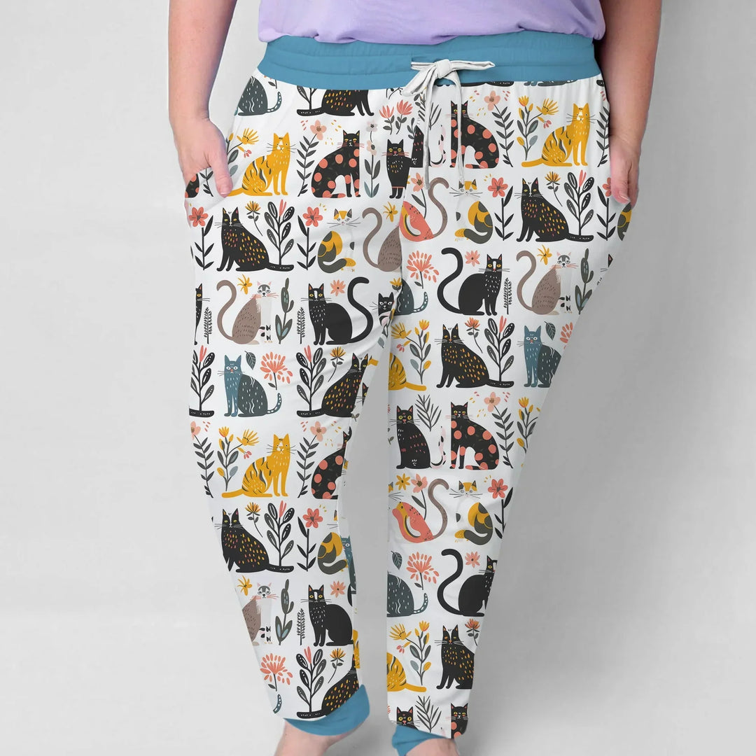 Botanical Cats Bamboo Women Pajama Set