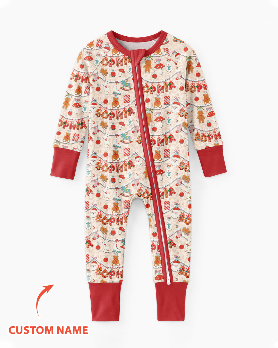 Merry Gingerbread Custom Name Bamboo Convertible Zippy