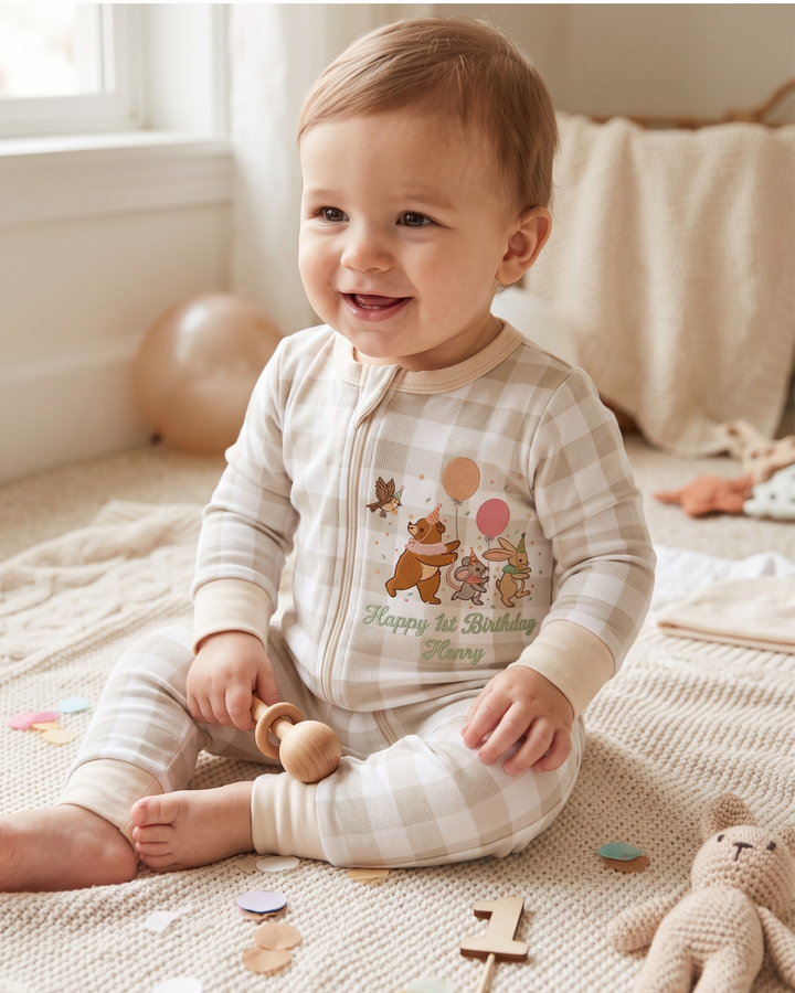 Gerippte Babykleidung mit individuellem Foto - Weich &amp; Skizzenhaft