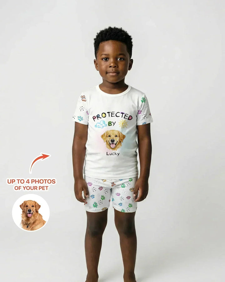 Zweiteiliges Pyjama-Set mit kurzen Ärmeln und Shorts im Sommer-Design