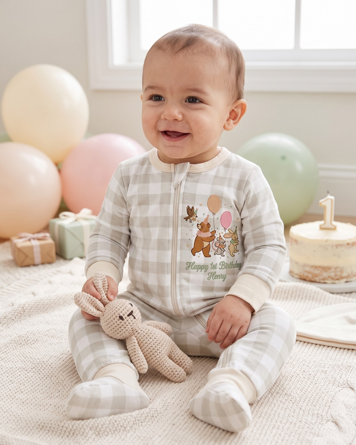 Gerippte Babykleidung mit individuellem Foto - Weich &amp; Skizzenhaft