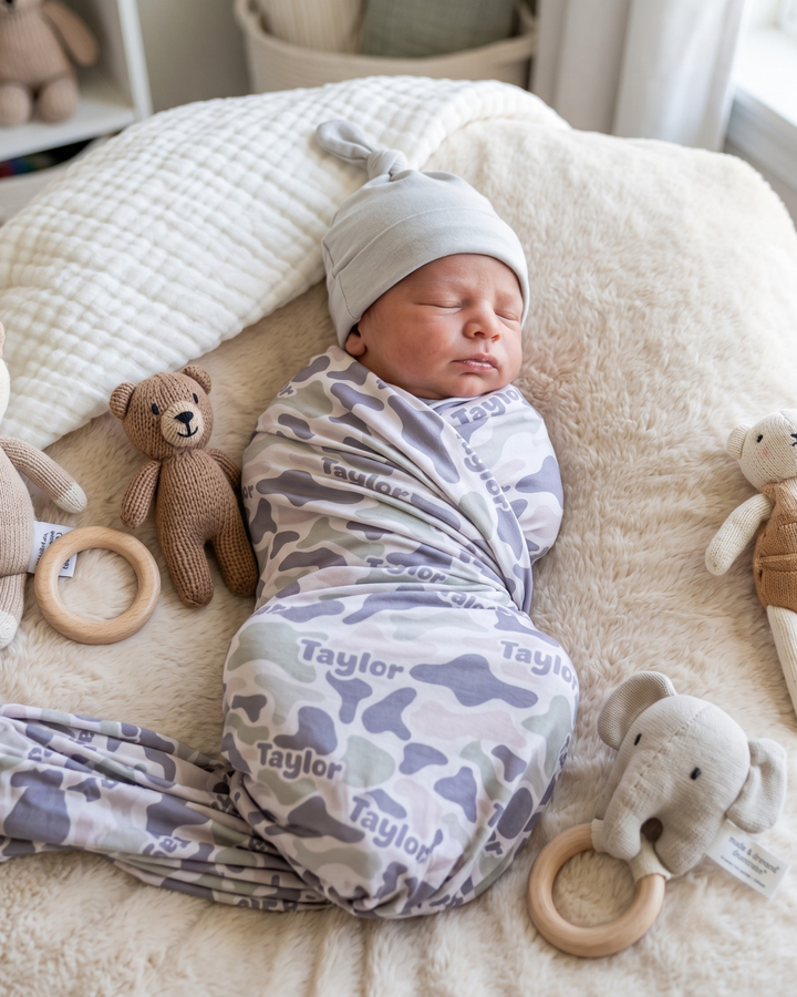 Soft Camo Dreams Bamboo Swaddle Blanket