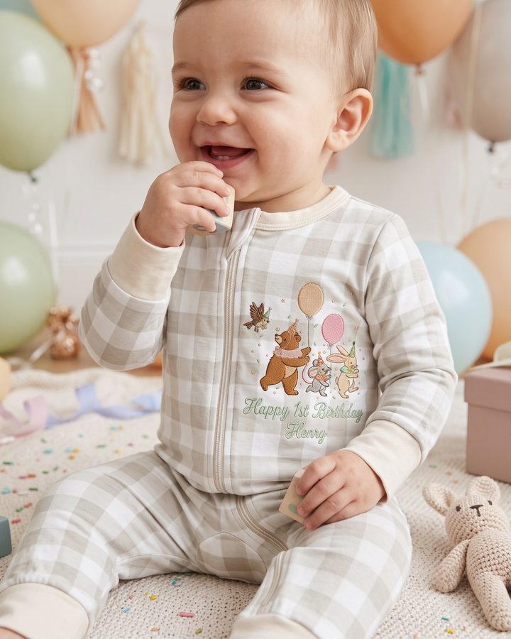 Gerippte Babykleidung mit individuellem Foto - Weich &amp; Skizzenhaft