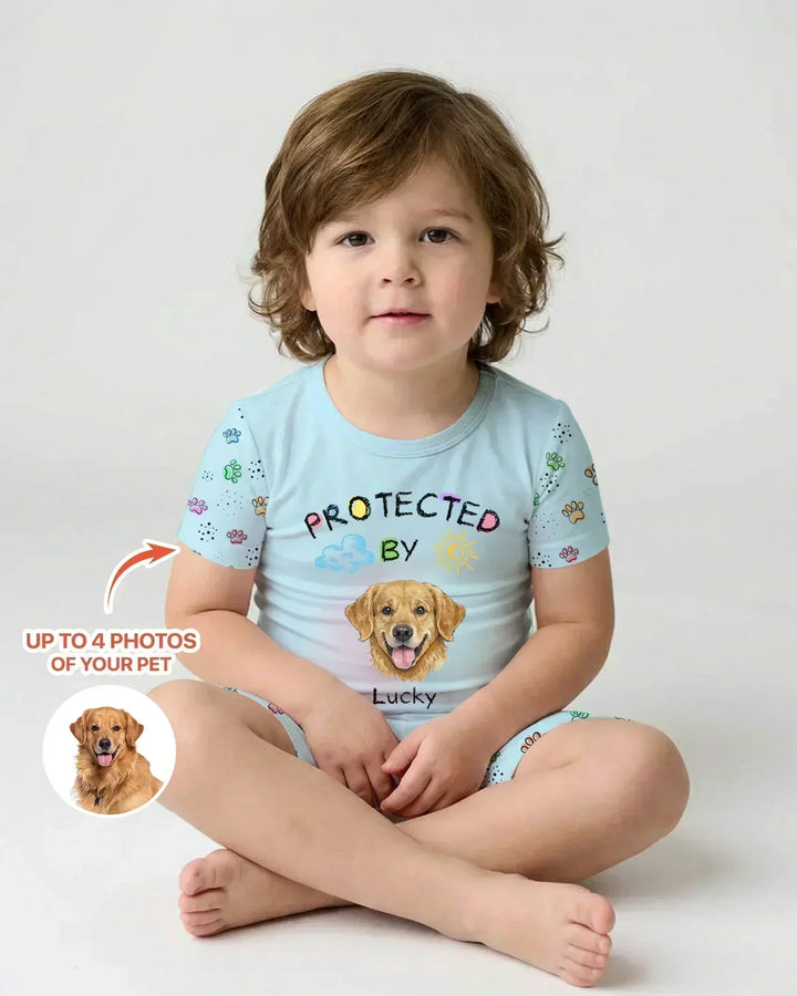 Zweiteiliges Pyjama-Set mit kurzen Ärmeln und Shorts im Sommer-Design