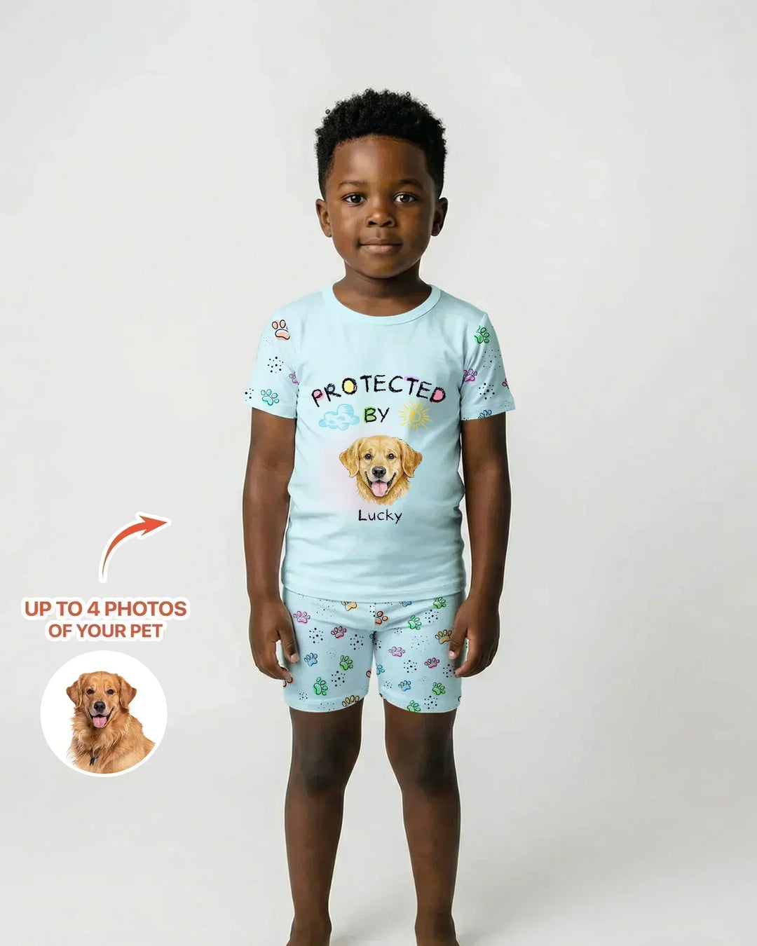 Zweiteiliges Pyjama-Set mit kurzen Ärmeln und Shorts im Sommer-Design