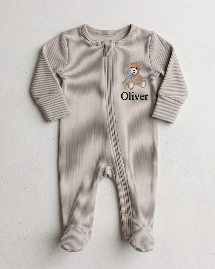 Gerippte Babykleidung mit individuellem Foto - Weich &amp; Skizzenhaft