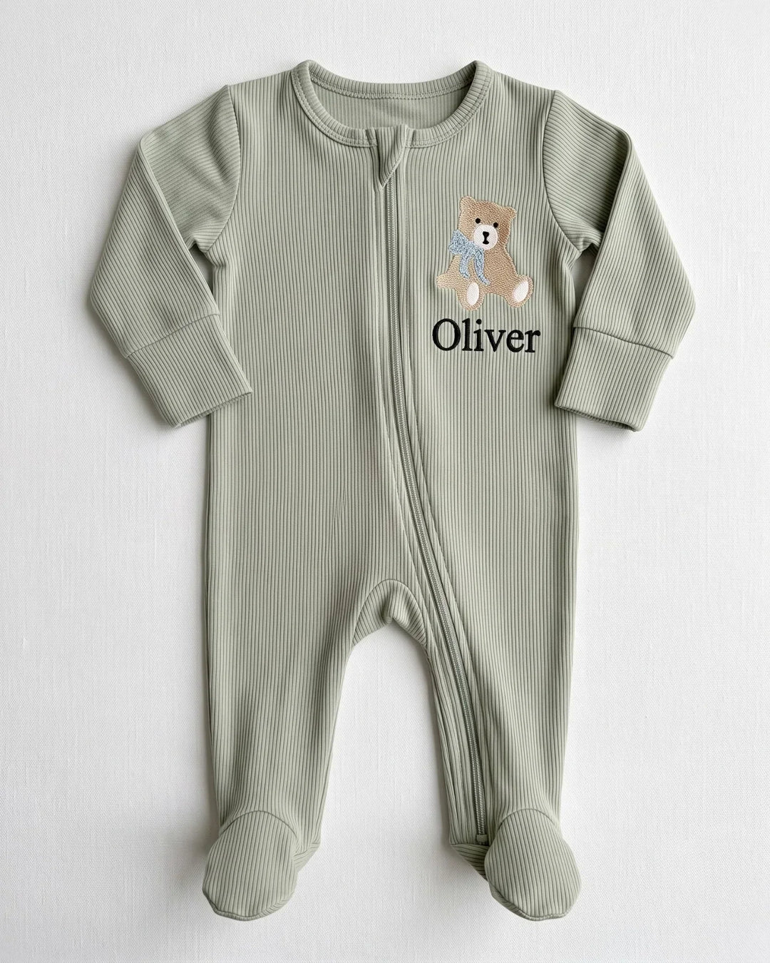 Gerippte Babykleidung mit individuellem Foto - Weich &amp; Skizzenhaft