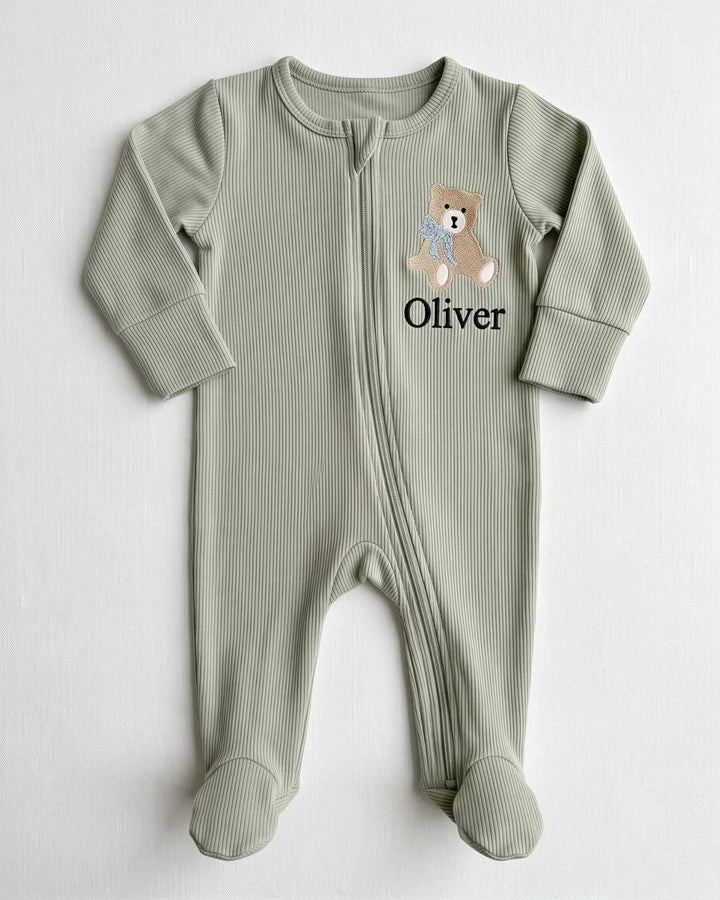 Gerippte Babykleidung mit individuellem Foto - Weich &amp; Skizzenhaft