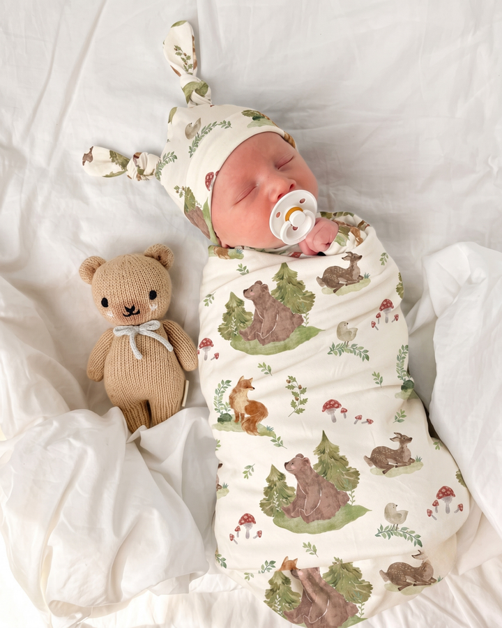 Woodland Forest Friends Bamboo Swaddle Blanket
