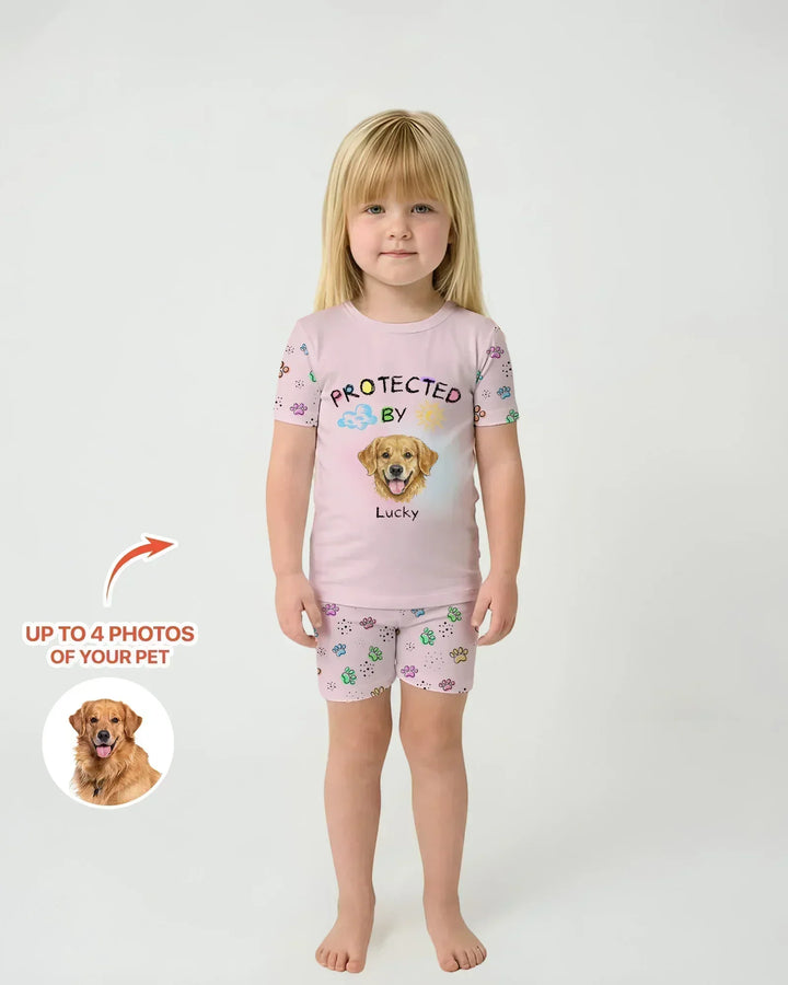 Zweiteiliges Pyjama-Set mit kurzen Ärmeln und Shorts im Sommer-Design