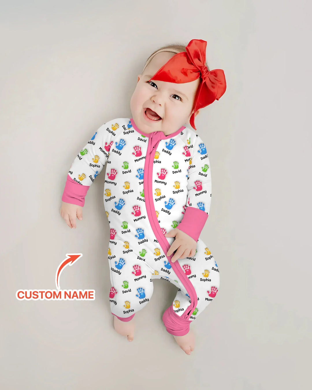 First Mother Day - Handprints Bamboo Convertible Zippy