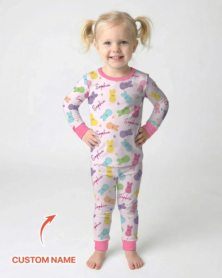 Zweiteiliges Langarm-Pyjama-Set mit Sommerfrüchten