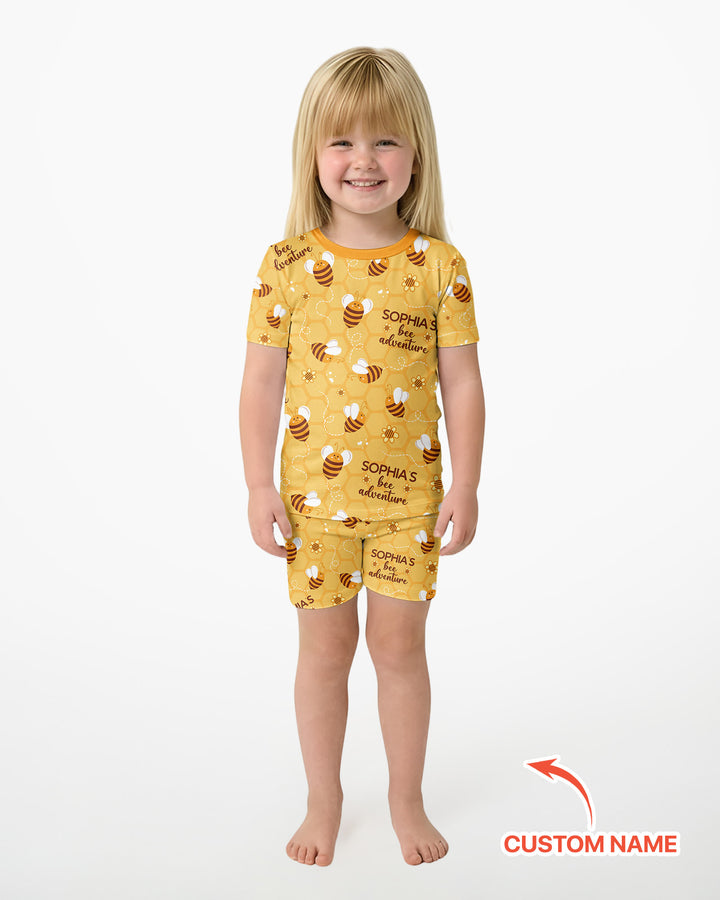 Schlafanzug-Set zweiteilig, kurze Ärmel, kurze Hose, Bambus