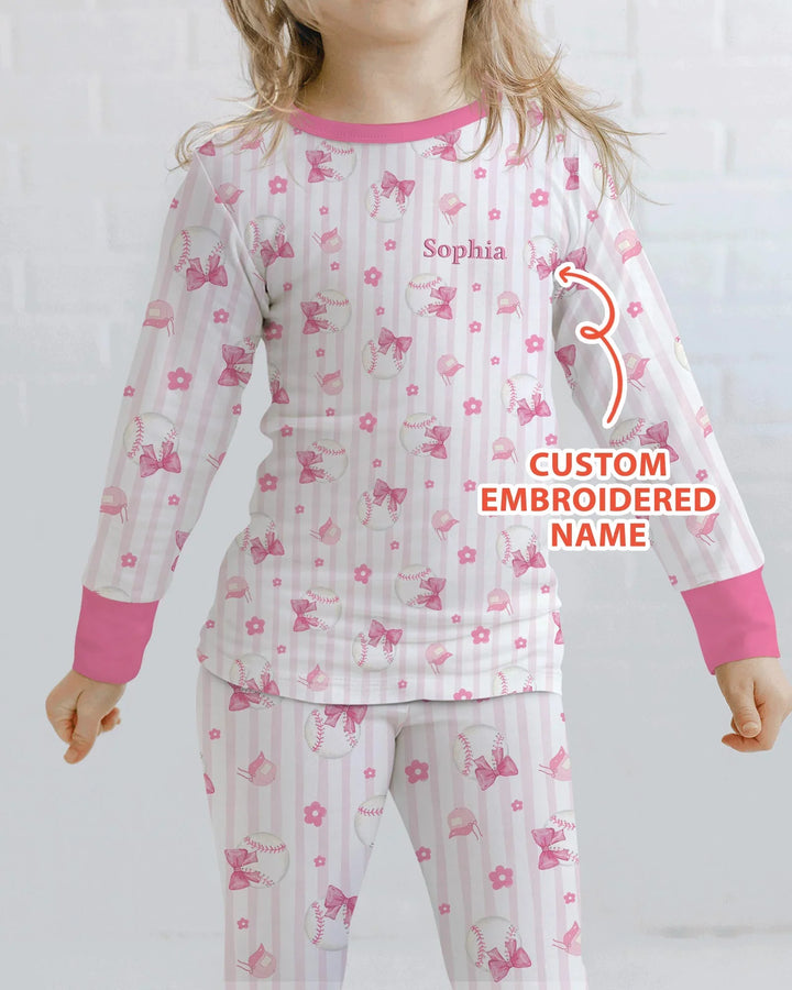 Zweiteiliges Langarm-Pyjama-Set mit Sommerfrüchten