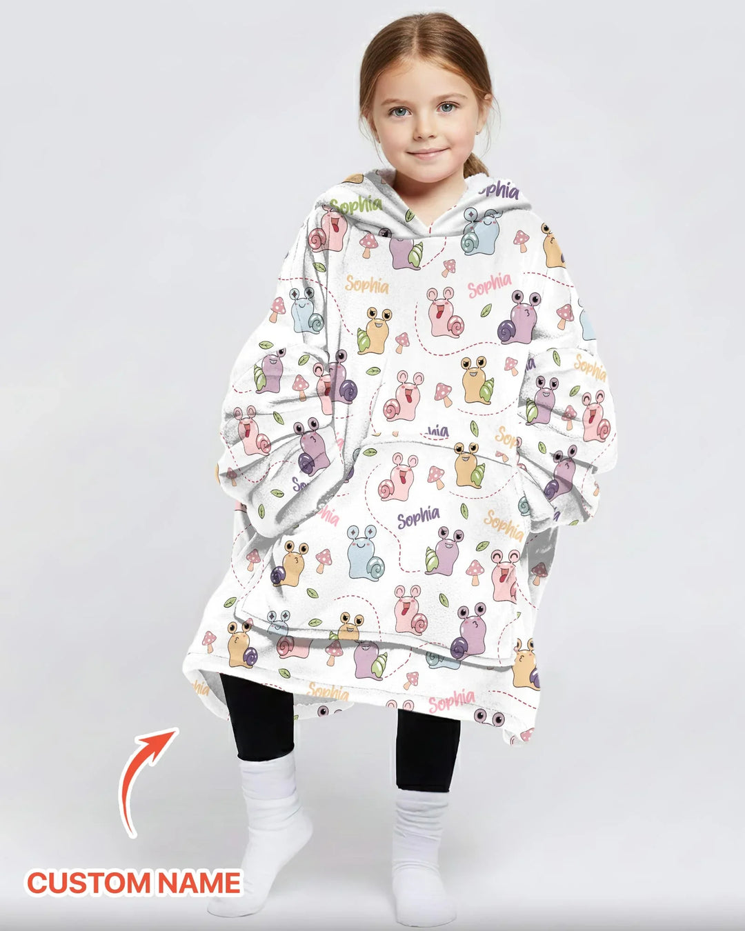 Personalisierbare Decken-Hoodie aus Bambus „Snailed it!“