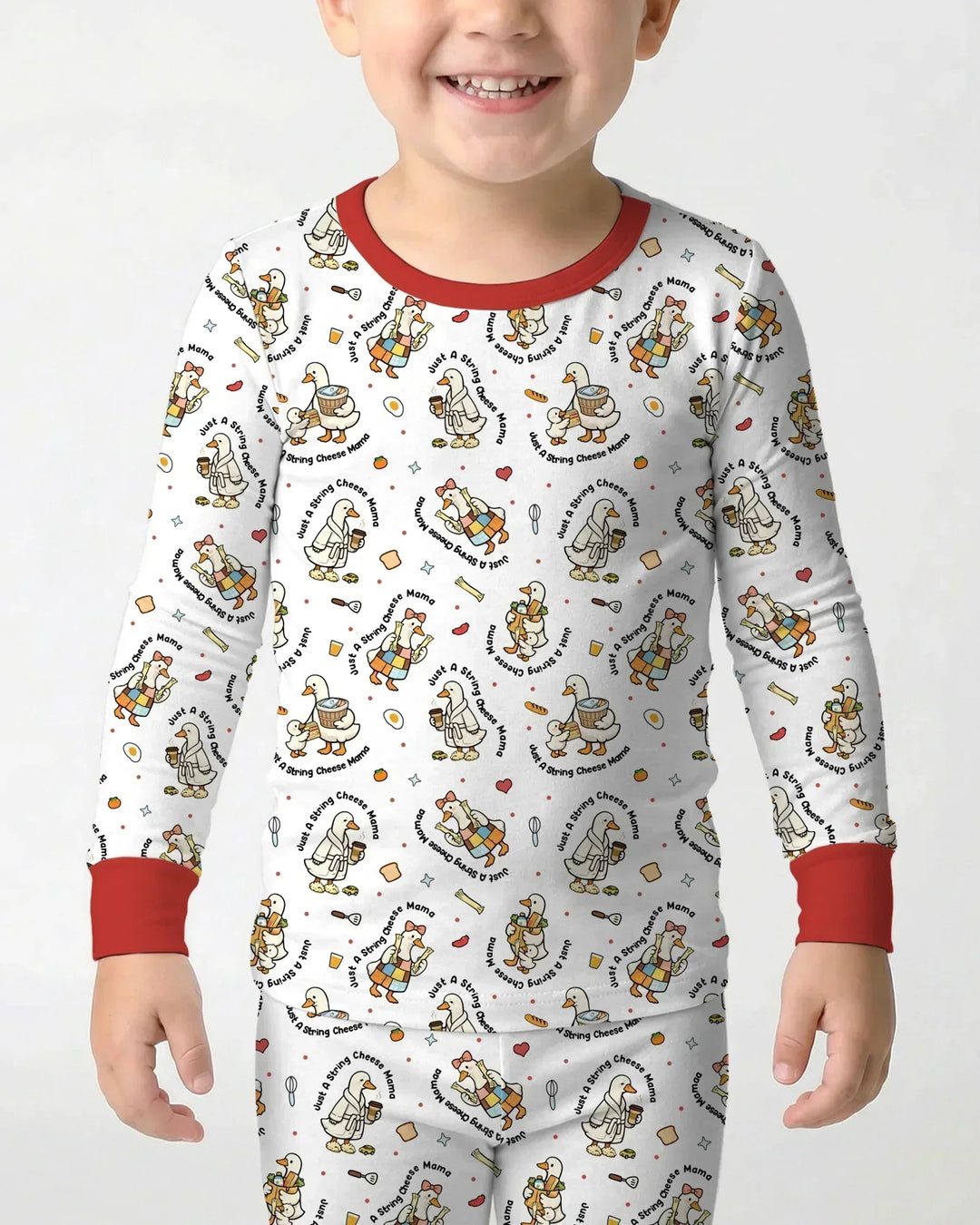Zweiteiliges Langarm-Pyjama-Set mit Sommerfrüchten