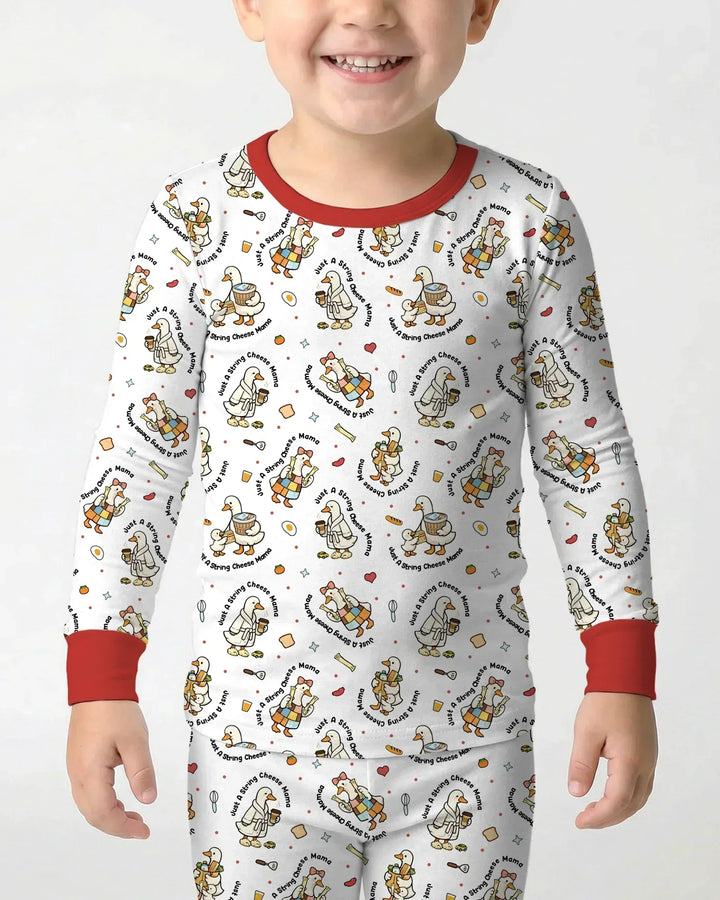 Zweiteiliges Langarm-Pyjama-Set mit Sommerfrüchten