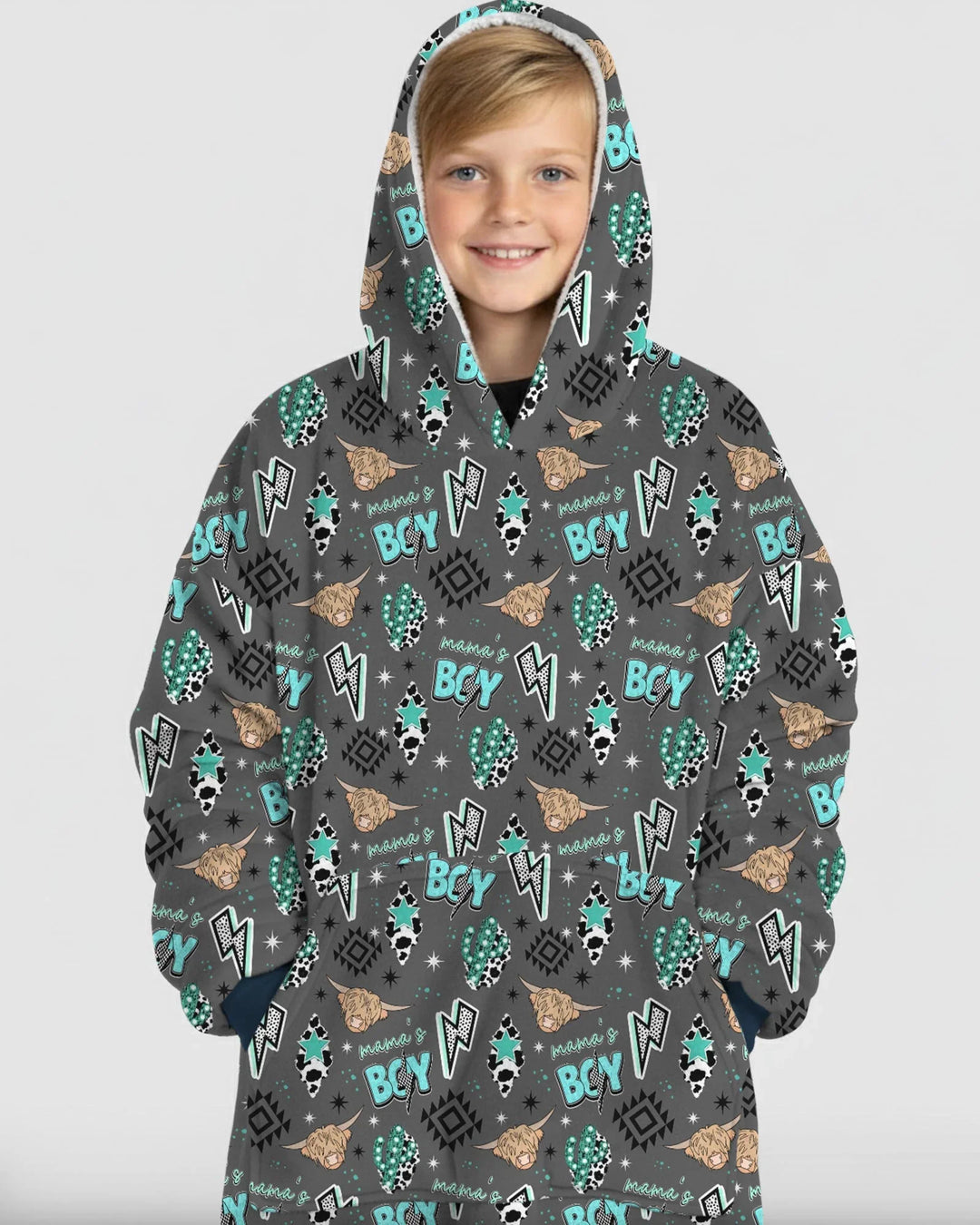 Western Mama & Ich passende tragbare Bambus-Decken-Hoodie