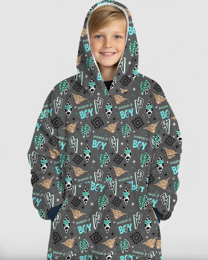 Western Mama & Ich passende tragbare Bambus-Decken-Hoodie
