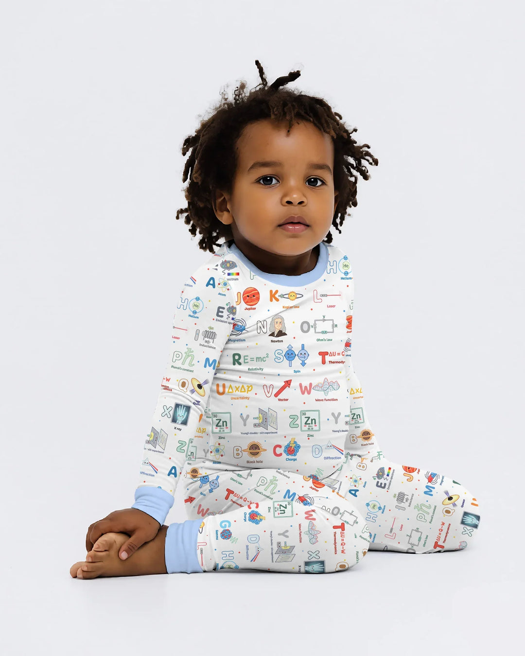 The Physics Alphabet Bamboo Two Piece Long Sleeve Pajama Set