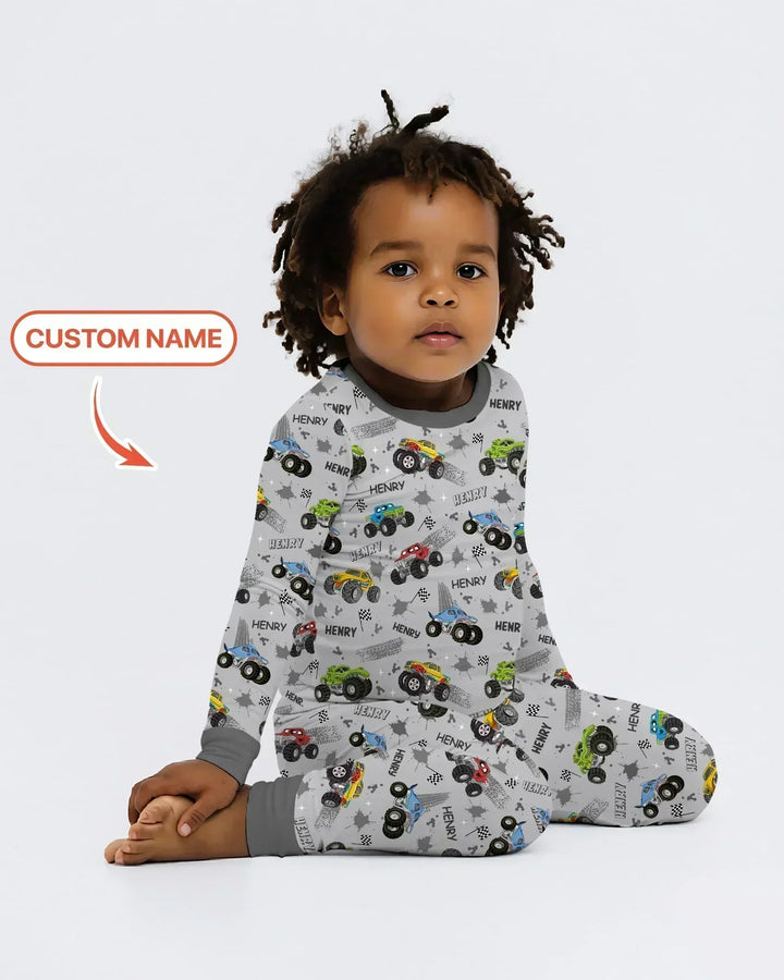 Zweiteiliges Langarm-Pyjama-Set mit Sommerfrüchten