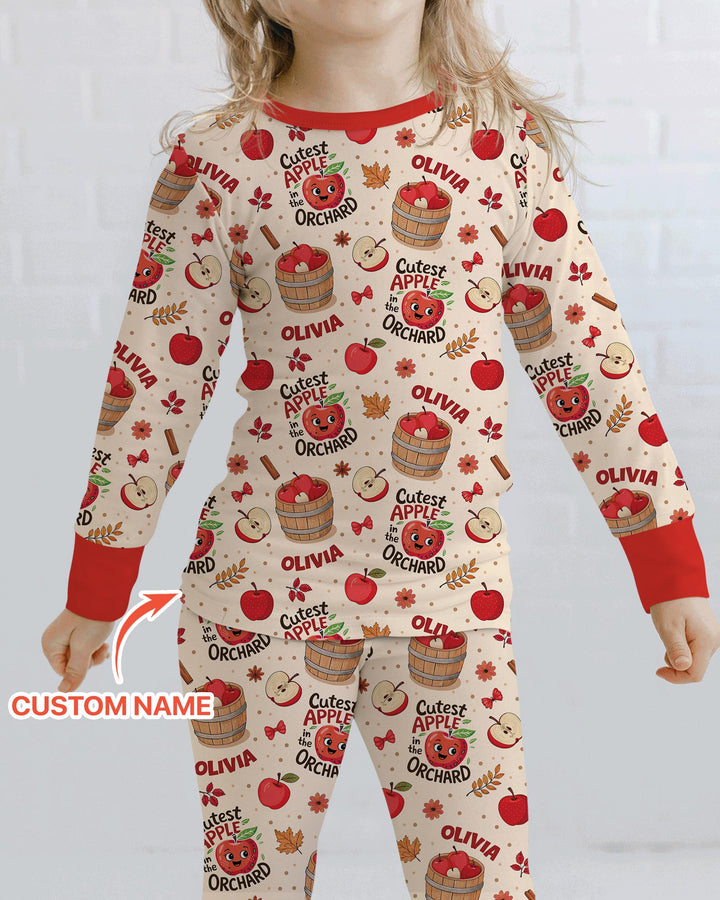 Cutest Apple In The Orchard Bamboo Two Piece Long Sleeve Pajama Set