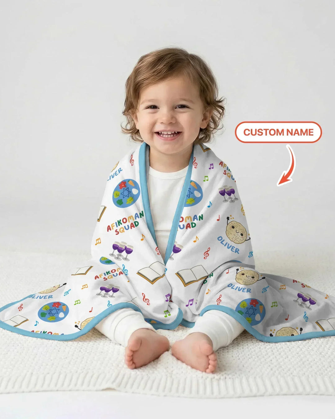 Custom Name Passover Afikoman Squad Bamboo Blanket