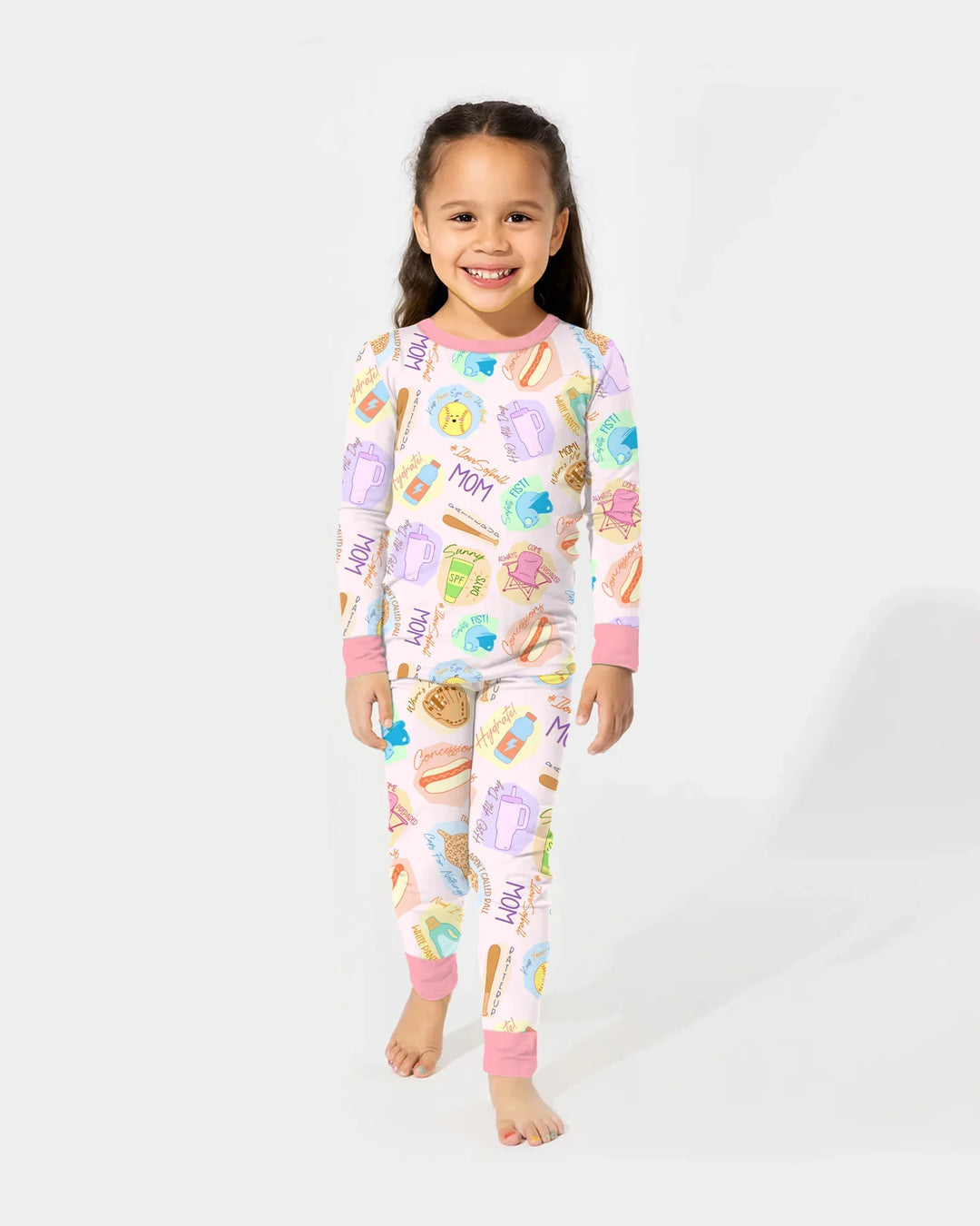 SoftBall Mom Saves The Days Two Piece Long Sleeve Pajama Set