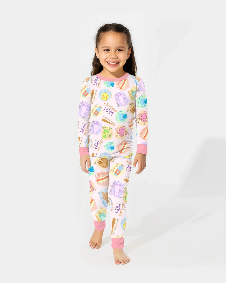 SoftBall Mom Saves The Days Two Piece Long Sleeve Pajama Set