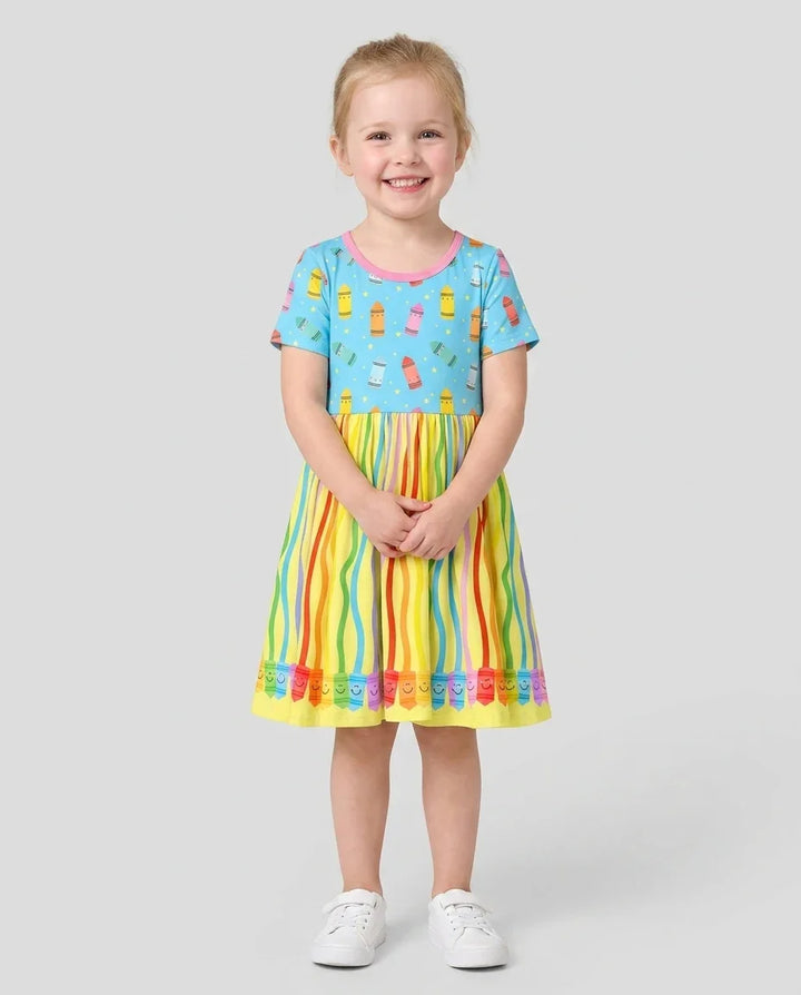 Happy Crayon Friends Bamboo Twirl Dress