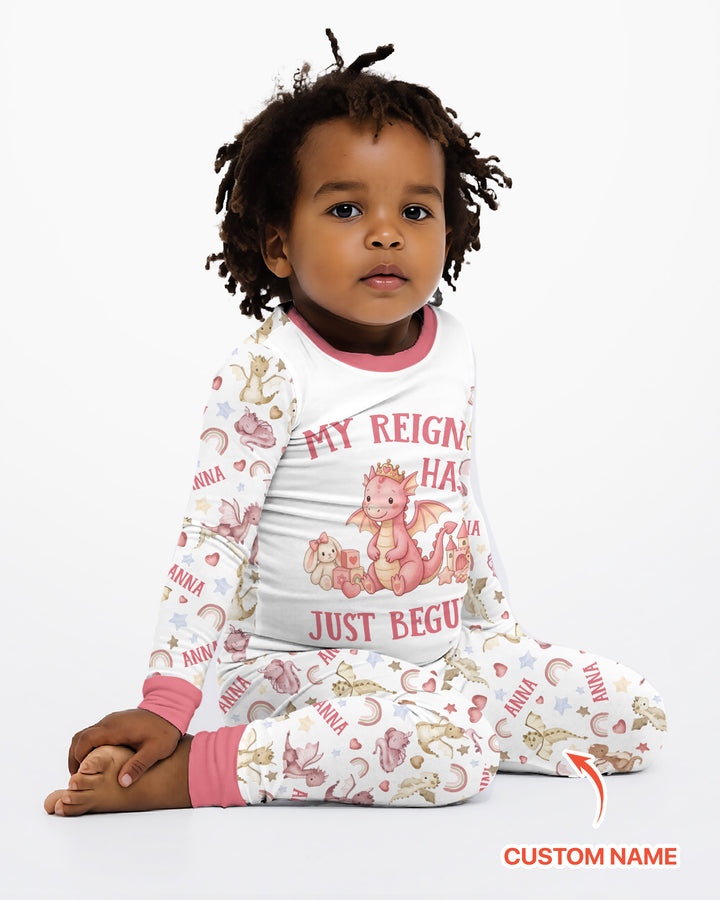 My Reign Has Just Begun Custom Name Bamboo Two Piece Long Sleeve Pajama Set