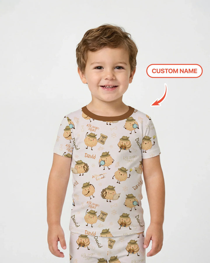 Zweiteiliges, kurzärmliges Pyjama-Set mit Marienkäfern