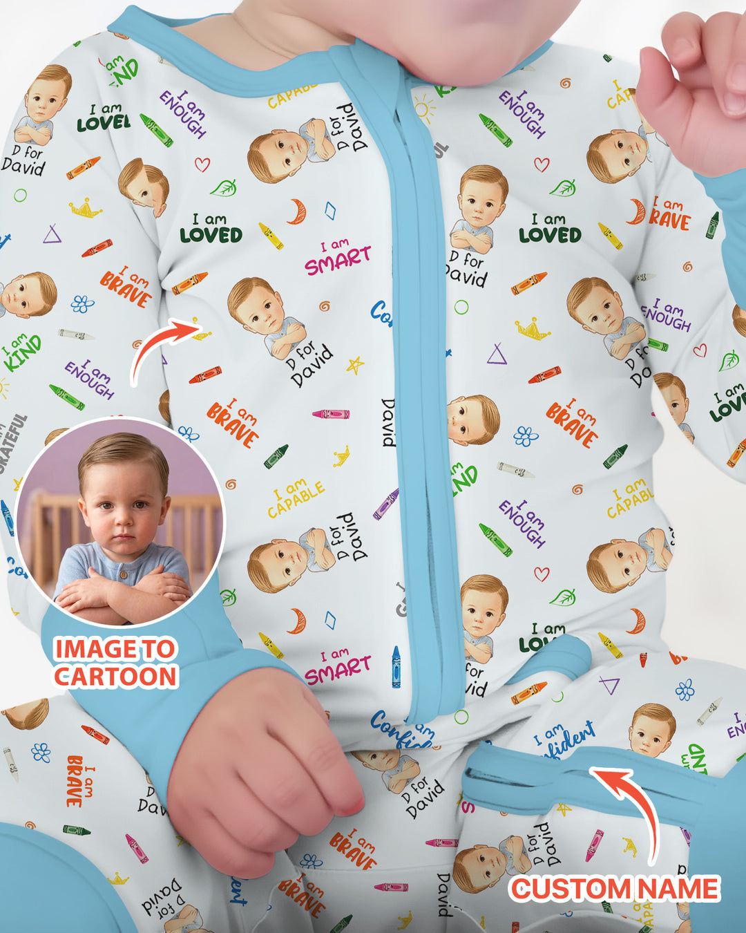Kids Affirmations Custom  Bamboo Convertible Zippy