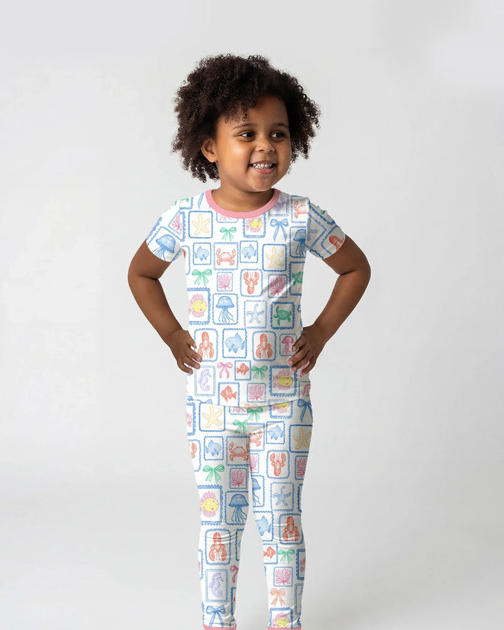 Zweiteiliges, kurzärmliges Pyjama-Set mit Marienkäfern