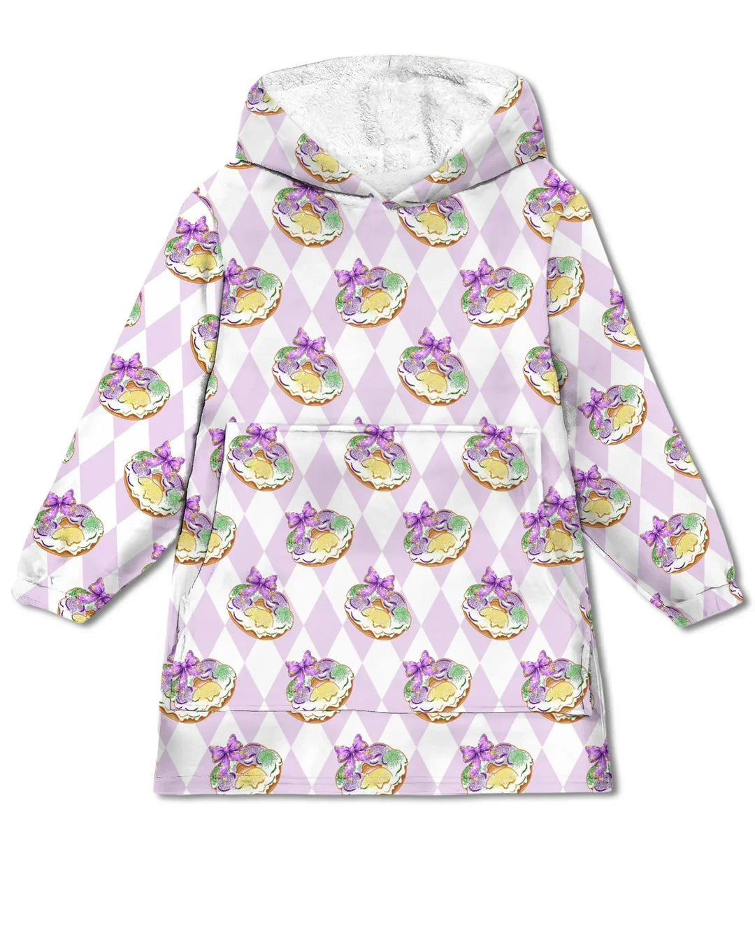 Mardi Gras Donut Tragbarer Bambus-Decken-Hoodie